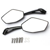 Black Universal 10mm Thread Motorcycle Rear View Side Mirrors Metal 8mm