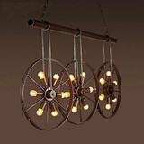 Iron Wheel Clothing Chandelier Store Cafe Bar Retro