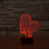 Beautiful Touch Control Love Shape Gift Led Night Lamp 100 3d