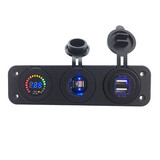 12V Colorful Dual USB Adapter 4.2A Sockets Charger Cigarette Lighter Digital Voltmeter