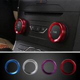 4pcs Ford Edge Decoration Stereo Circle Knob Ring Air Conditioning Knob Cars Alu Ring