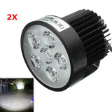 2Pcs 12V Lamp Black 18W Motorcycle LED Headlight Driving Spotlightt Fog