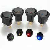 Auto SPST Switch ON OFF DOT LED Light 12V Car Boat Rocker Round