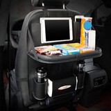 Accessory Organizer Holder Back Storage Leather Car Seat Multi-Pocket Black Bag