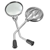 Chrome Rear View Motorcycle Dirt Bike Rear View Side Mirrors Round 8mm