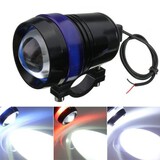 12V Spot Headlight LED Angel Eye Hi Lo 30W Motorcycle Flash Driving Fog Lamp U3