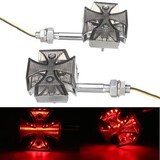 Pair Motorcycle LED 12V Universal Cross Tail Rear Turn Signal Light