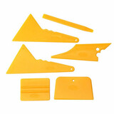6pcs Yellow Car Window Tinting Glass Tint Vinyl Sticker Installation Scraper Tool Kit