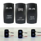 Front Rear Light 3pcs 5-Pins Push Backlit Laser LED Rocker Switch