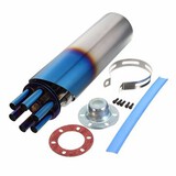 Exhaust Muffler Pipe Motorcycle Stainless Slip-On Rotating 100mm Grilled Blue