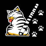 Moving Decals White Car Stickers Cartoon 3D Cat Tail Rear Window Wiper Reflective