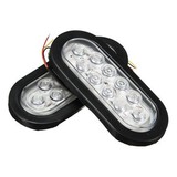 Tail Reverse Light Oval White Waterproof Truck Trailer Bus Pair LED Stop Turn