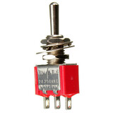 3A 6A 125V Red Toggle Switch 250V ON-OFF-ON SPDT 3 Pin Small