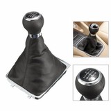 PU knob Frame VW Passat B6 Stick Car Black 6 Speed B7 Leather Gear Shift