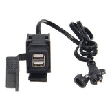 Tie Adapter Ports SAE 5V 2.1A Waterproof Motorcycle Dual USB Charging Belt
