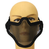 Motorcycle Outdoor Mesh Protective Mask Steel Airsoft Half Face Tactical Hunting