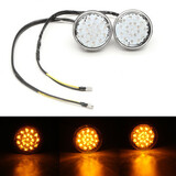 Light Lamp Pair 12V Universal Motorcycle Bike Turn Signal Indicator Blinker Round LED