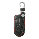 Key FOB Case Cover Jeep Grand Car Key Case Cover 4 Buttons Chrysler Dodge PU Leather