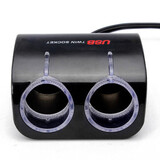 Charger Adapter 2 Way Car Socket Splitter USB Port Cigarette Lighter