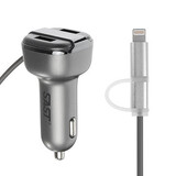 USB Car Charger Two Phone Car Charger Cigarette Lighter With Voltage One in Switch Lines