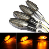 Pair Amber Universal Metal Blinker LED Turn Signal Indicator Light Motorcycle E8