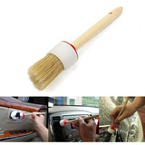 Round Wax Oil Brush Wooden Paint Coating Tool Kit Handle