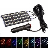 Atmosphere LED Car Interior Strip Lamp 4 In 1 Cigarette Lighter Plug Lights