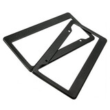 Universal Black Front Rear Frames Painted Tag 2Pcs License Plate Style