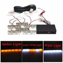 Amber White Lamp Bar Emergency Strobe Light Car 12V LED Bulb Flash Warning