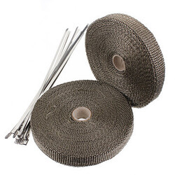 Rolls 2.5cm Exhaust Header Pipe Heat Wrap Titanium 15M