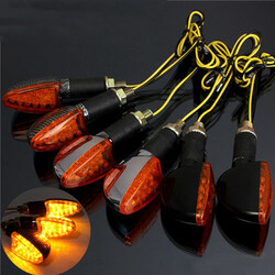 Turn Signal Indicator Light Amber 12V Universal Motorcycle Handle Long 14LED