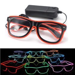 Glasses Costume Party Shaped Rave LED Light Shutter EL Wire Neon