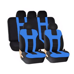 Front Rear Washable Blue Piece Protectors Universal Car Seat Covers Black