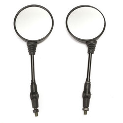 Motorcycle Round Rear View Side Mirror Folding M10x1.25mm