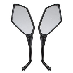 10MM Universal Motorcycle Black Rear View Mirror Diamond