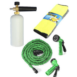 Soap Microfibre Washing 75FT Hose Foam Lance Bottle Green Cleaning Towel Sprayer