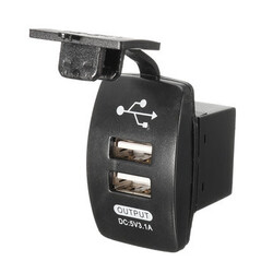Ports Car Waterproof Dual USB Charger Cigarette Lighter Socket Power Adapter 12V