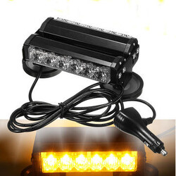 Double Warning Strobe Amber Light LED Work Light Bar Beacon Light 12LED Side 36W