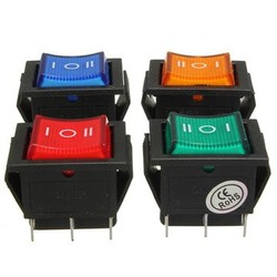 Dashboard 6 PINs Rocker Switch with LED Mini DPDT Car Boat Momentary ON-OFF-ON