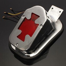 Cross Chrome Motorcycle LED Tail 12V Brake License Plate Light