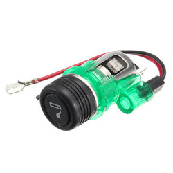 Cigarette Lighter Socket Plug Wire Illuminated 12V Universal Car Green
