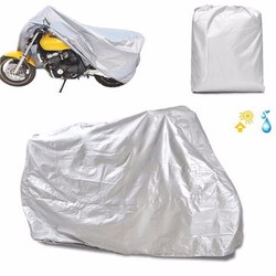 XXL UV Dust Cover Dust Bike Protector Motorcycle Rain Silver