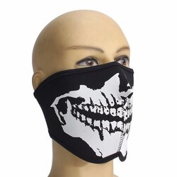 Scary Skateboard Skull Sports Half Face Mask Reversible Motorcycle Biker