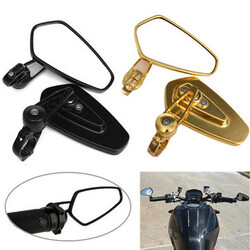 Side Handlebar End 8 Inch Universal Aluminum Motorcycle Rear View Mirrors Oval