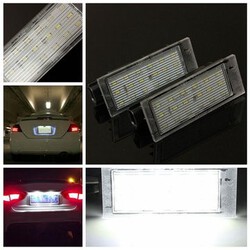 2x Car Renault Error Free LED License Number Plate Light Lamp