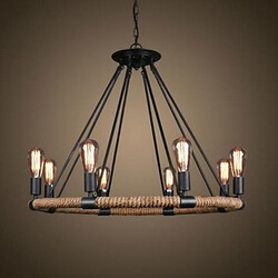 Painting Vintage Feature For Candle Style Metal Retro Chandelier Traditional/classic 40w Country