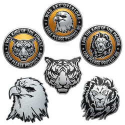 Head DIY Sticker Badge Emblem Logo Metal Car Motorcycle Decals 3D Silver