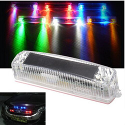 Lamp Emergency Warning Strobe Flash LED Light Grille Dash Universal Solar Beacon