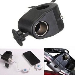 Motorcycle Cigarette Lighter Power Socket Holder Phone MP3 12V GPS