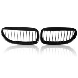 Black Front One Pair E63 E64 Car BMW Grilles M6 Gloss